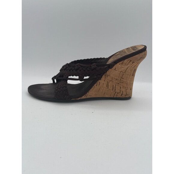 Nine West Womens Brown Woven Cork Wedge Sandals Size 7.5 - Picture 5 of 8